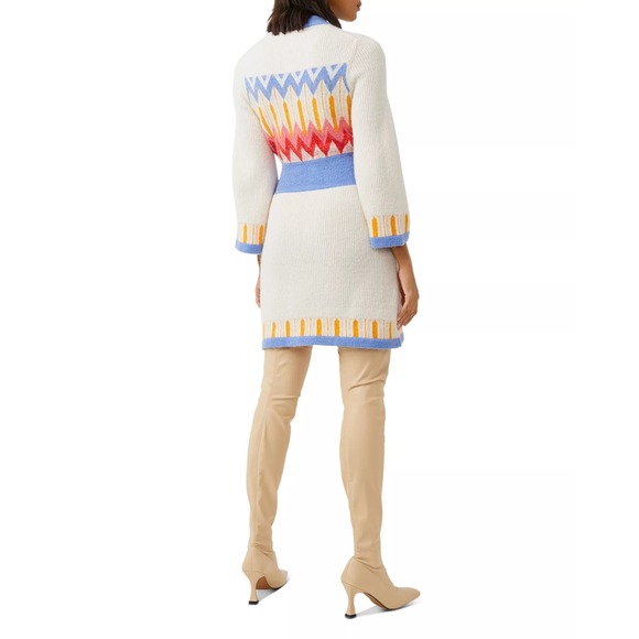 FRENCH CONNECTION Sz L Neya Fairisle Sweater Dress Wool, Alpaca, etc Fuzzy - Picture 3 of 11